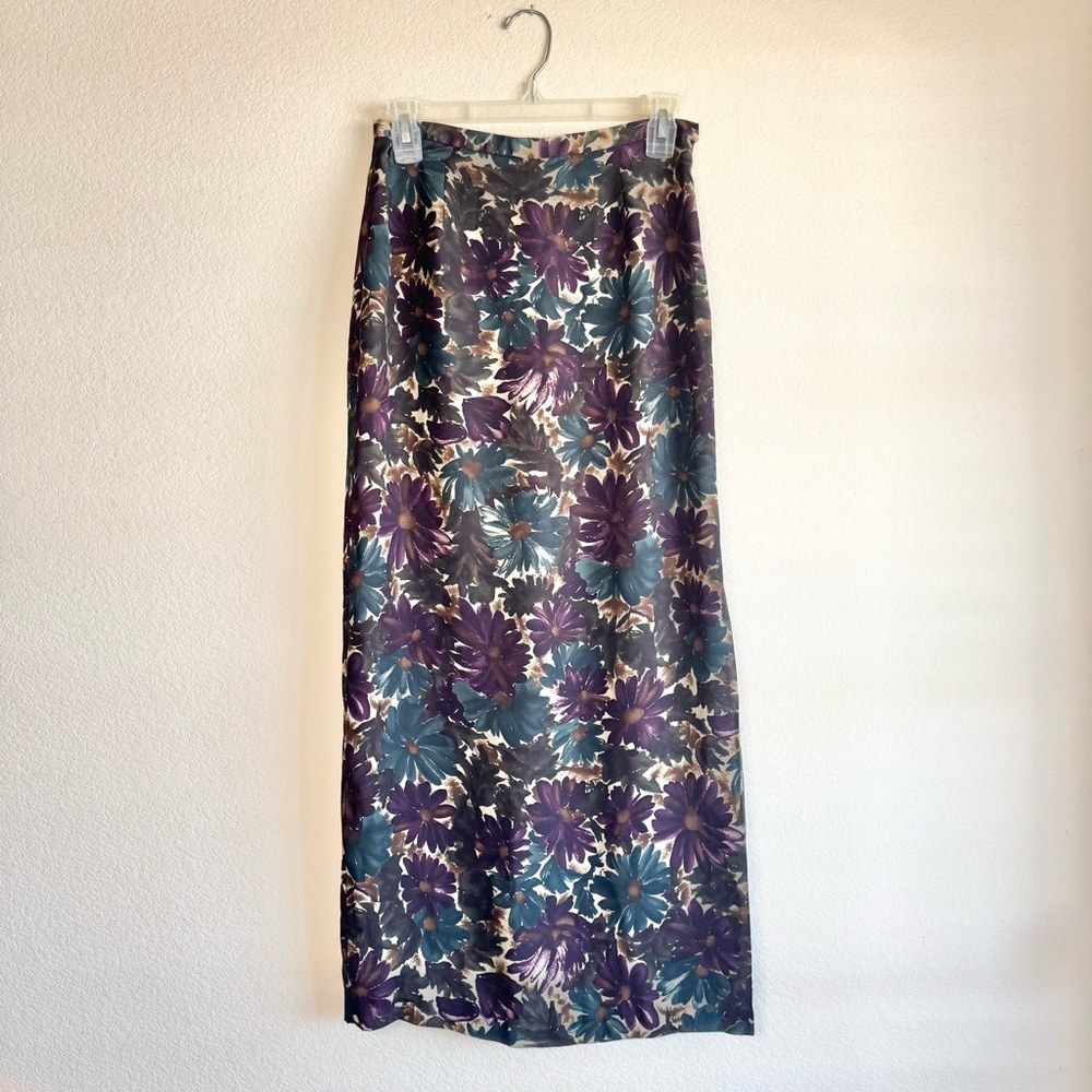 Vintage Josephine Chaus Floral Maxi Skirt
